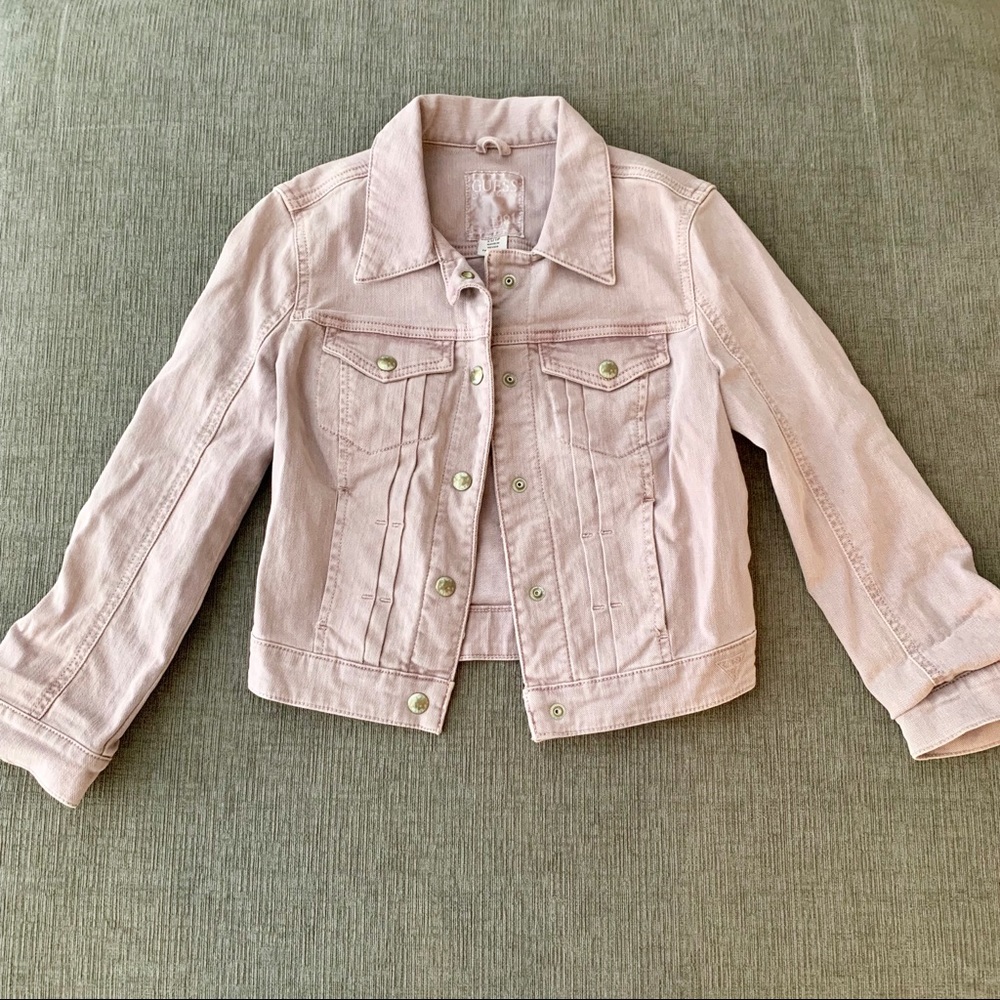 Guess Lilac Cropped Jean Denim Jacket - XS